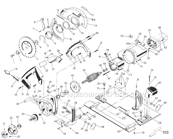 Page A Diagram and Parts List for 3047-09 Type 2 Black and Decker Circular Saw
